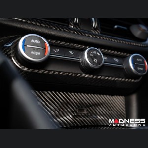 Alfa Romeo Stelvio Air Conditioning Dash Bezel - Carbon Fiber - Pre '20 - Feroce Carbon